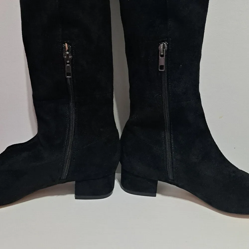 Anthropologie Raven Gothic Preppy Glam Casual Knee High  Boots Size 6 Black